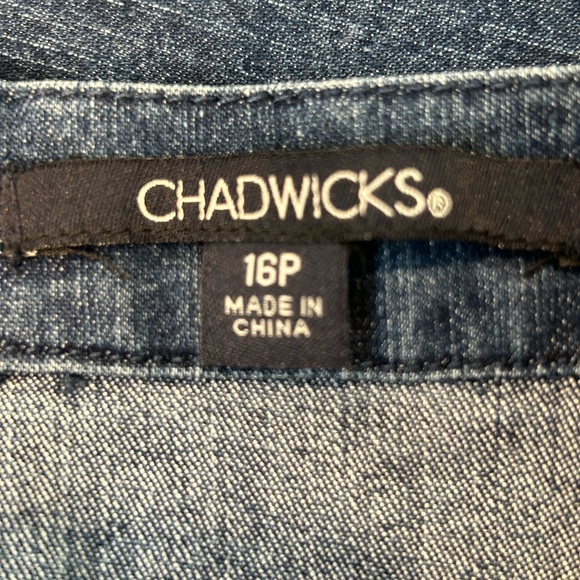 Chadwicks Dark Blue A-Line Midi Flare Skirt 16P Zip Front Elastic Waist - Picture 2 of 8